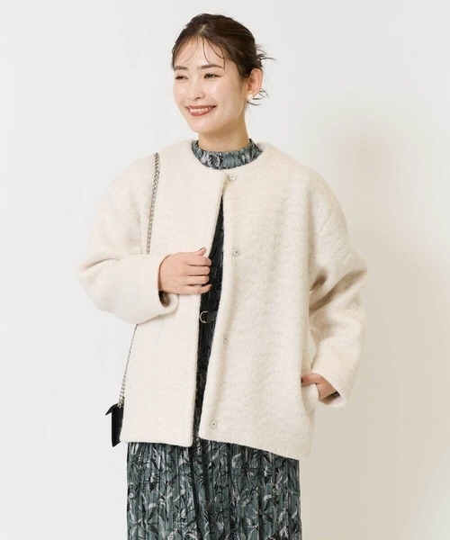 「a.v.v」 ノーカラーコート 38 アイボリー レディース_画像2