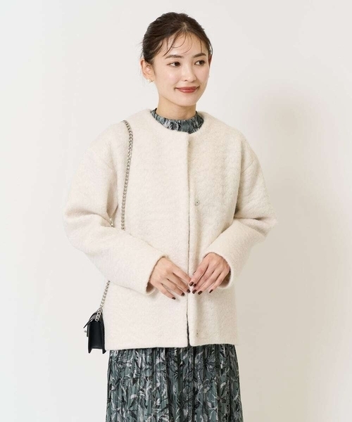 「a.v.v」 ノーカラーコート 38 アイボリー レディース_画像3