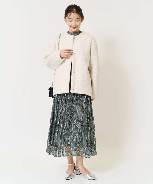 「a.v.v」 ノーカラーコート 38 アイボリー レディース_画像6