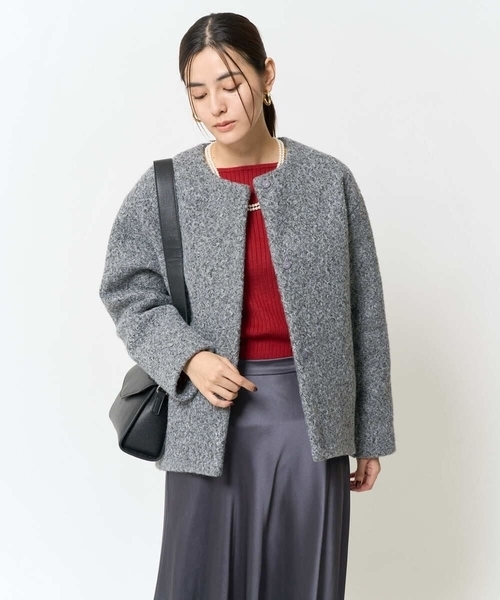 「a.v.v」 ノーカラーコート 38 アイボリー レディース_画像7