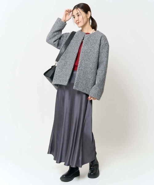 「a.v.v」 ノーカラーコート 38 アイボリー レディース_画像8