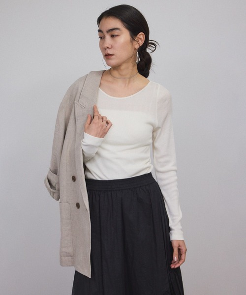 SALON adam et rope' tシャツ Hug Silk ラウンドネックプル