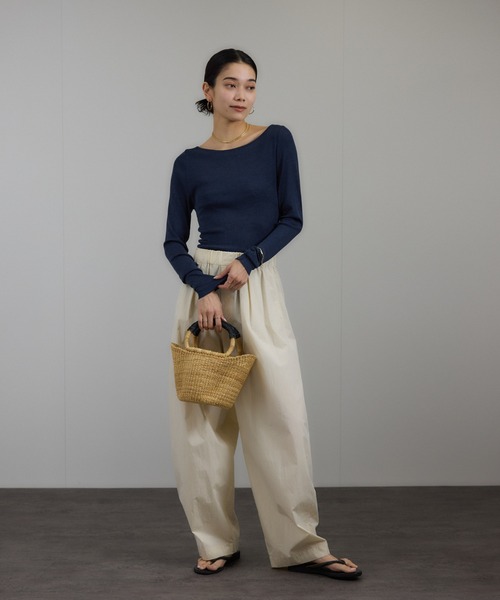 SALON adam et rope' tシャツ Hug Silk ラウンドネックプル