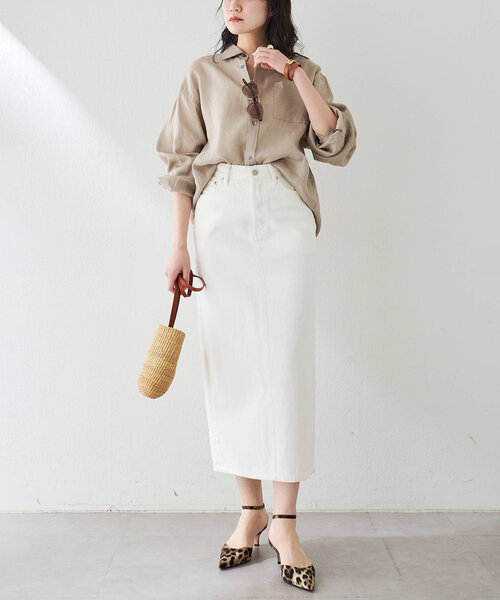 専用★【大人気・新品　ウィムガゼット★リネンキャンバスシャツ　ベージュ Whim Gazette ブラウス シャツ リネンキャンバスシャツ