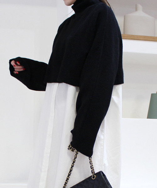 「MODE ROBE」 タートルネックニット FREE アイボリー レディース_画像9