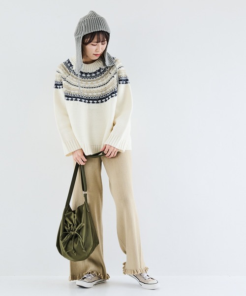 「Crisp」 長袖ニット FREE アイボリー レディース_画像2