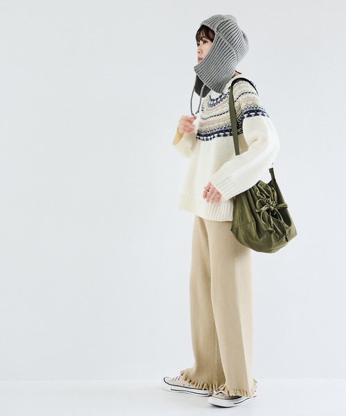 「Crisp」 長袖ニット FREE アイボリー レディース_画像3