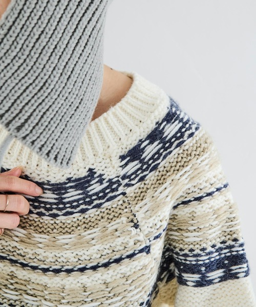 「Crisp」 長袖ニット FREE アイボリー レディース_画像9