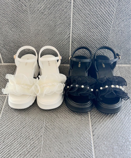 GaGa3333TSURU パールサンダル38 GaGa3333TSURU パールサンダル38 one wayザッカ サンダル