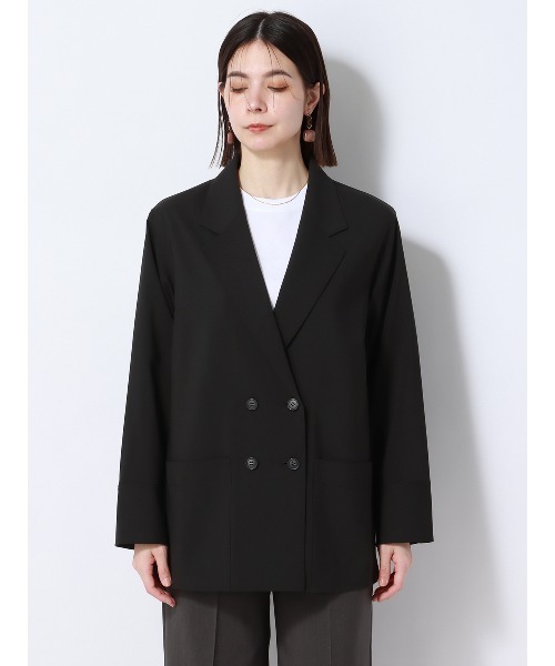 ブラウス シャツ ダブルブレストシアーシャツジャケット 