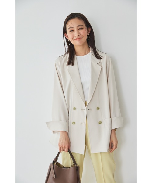 ブラウス シャツ ダブルブレストシアーシャツジャケット