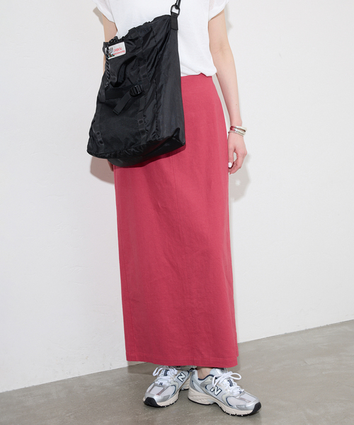 SLOBE IENA スカート リネンレーヨンアイラインスカート