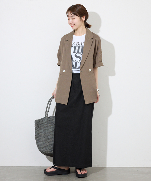 SLOBE IENA リネンレーヨンアイラインスカート SLOBE IENA スカート リネンレーヨンアイラインスカート