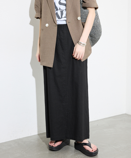 SLOBE IENA リネンレーヨンアイラインスカート SLOBE IENA スカート リネンレーヨンアイラインスカート