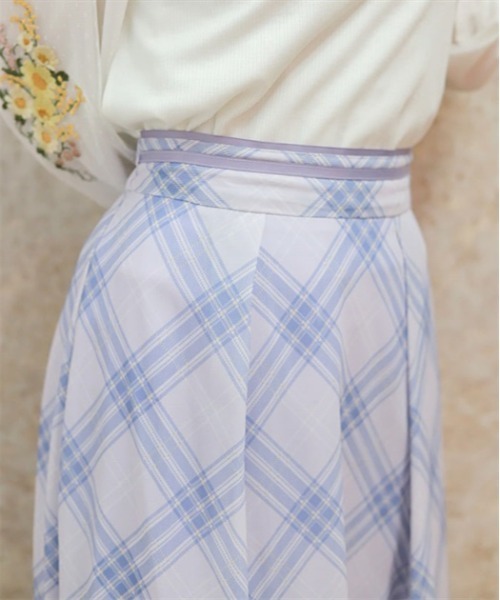 axes femme スカート シアーチェックフレアスカート : ZOZOTOWN
