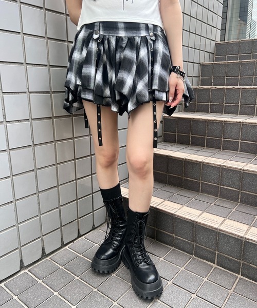 スカート パンクイレヘムチェックスカパン : ZOZOTOWN Yahoo!店 - 通販