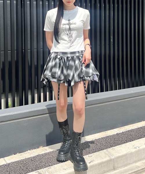 スカート パンクイレヘムチェックスカパン : ZOZOTOWN Yahoo!店 - 通販