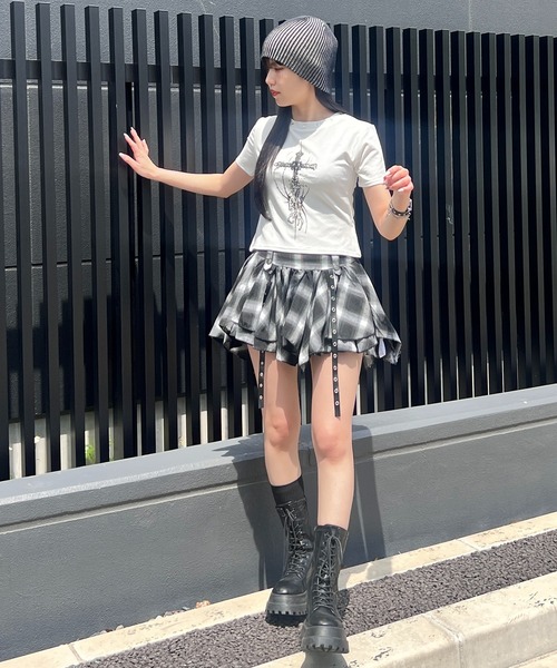 スカート パンクイレヘムチェックスカパン : ZOZOTOWN Yahoo!店 - 通販