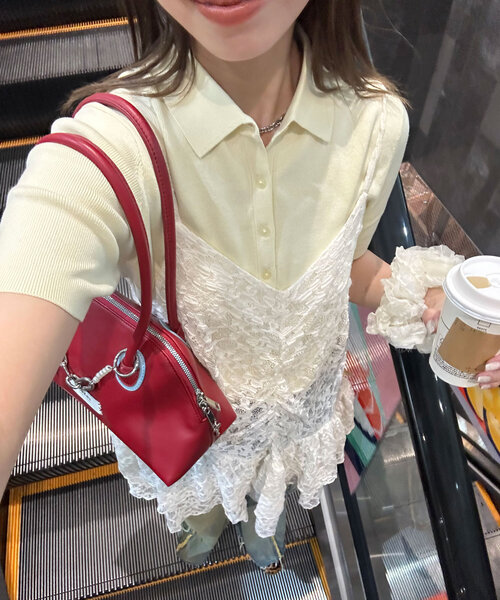 CIAOPANIC（チャオパニック） チュニック ベロアリボンレースキャミ