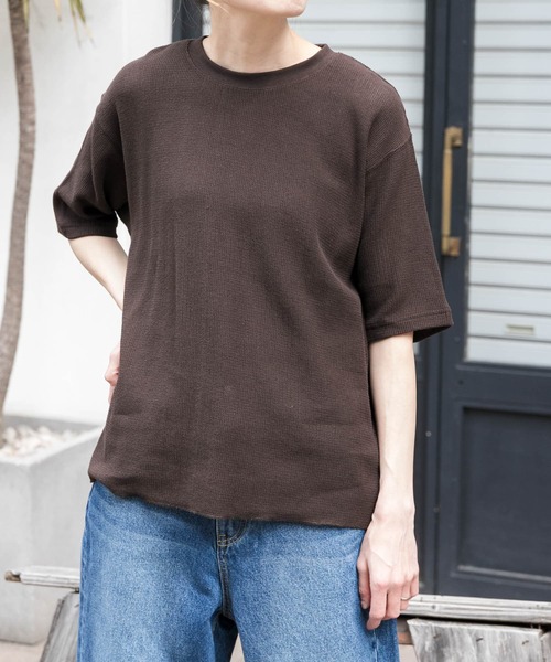 tシャツ コンパクトポンチスカラップ袖 プルオーバー レディース チチカカ Tシャツ ティーシャツ トップス カットソー プル
