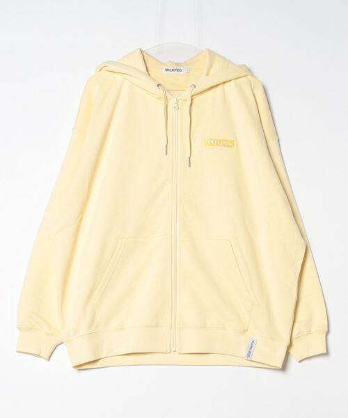「MILKFED.」 ジップアップパーカー M ライトイエロー レディース MILKFED. 「MILKFED.」 ジップアップパーカー M ライトイエロー