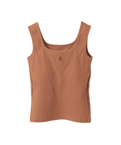 タンクトップ ノースリーブ STAR PADDED SQUARE RIB TANK TOP レディース