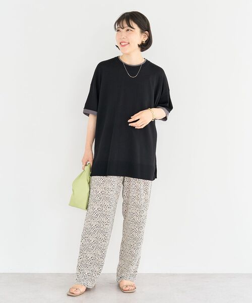 パンツ イージーパンツ ソリッド シアー感 3colors S/XL 2点で10％OFF！／ワイドパンツ プリントイージーパンツ 柄パンツ