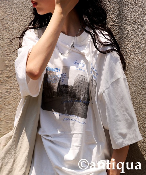 antiqua（アンティカ） antiqua tシャツ 半袖 立体タックデザインT