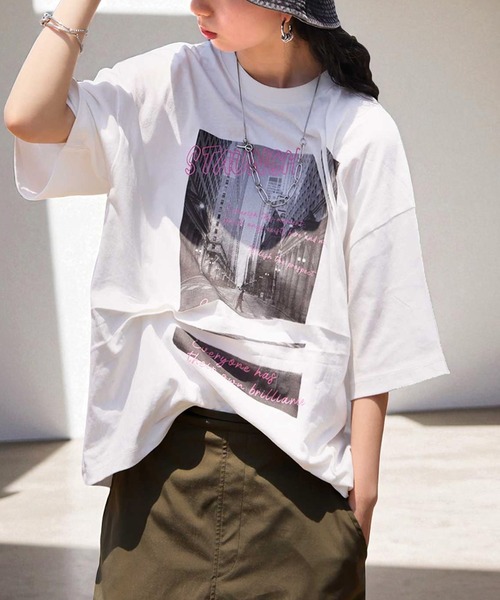 antiqua（アンティカ） antiqua tシャツ 半袖 立体タックデザインT