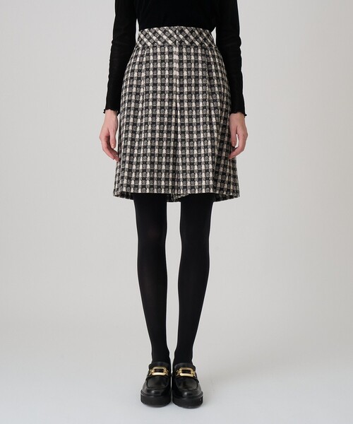 ANAYI / 25AW/ツイーディージャガードキュロット/ショートパンツ/36/ポリ/チェック/102521-12-110 ANAYI（アナイ） パンツ 「セットアップ対応商品」ツイーディー