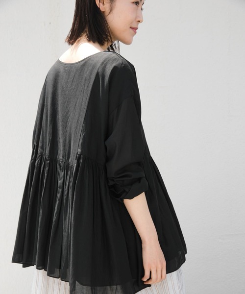 かぐれ ブラック 長袖チュニック FREE