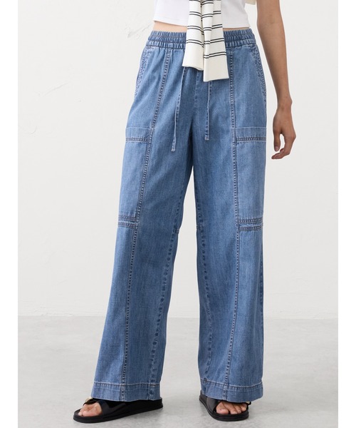 【BANANA REPUBLIC】夏にぴったり！大人のワイドパンツ BANANA REPUBLIC パンツ FACTORY STORE ストレッチコットン