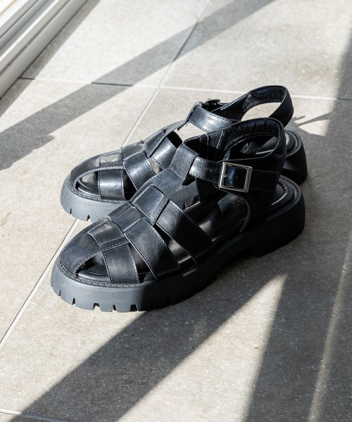 GLOBAL WORK 「GLOBAL WORK」 フラットサンダル MEDIUM ブラック