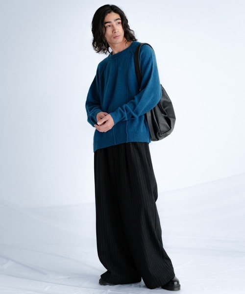 SINSS セーター ニット Smooth switching crew neck knit / スムース