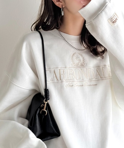 Java トレーナー スウェット ジャバコラボ」微配色刺繍の上品ロゴ