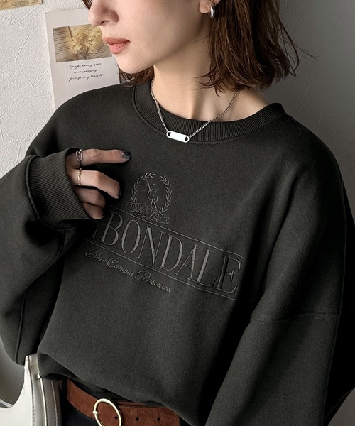 Java トレーナー スウェット ジャバコラボ」微配色刺繍の上品ロゴ