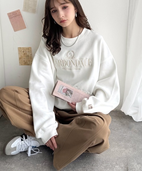 Java トレーナー スウェット ジャバコラボ」微配色刺繍の上品ロゴ