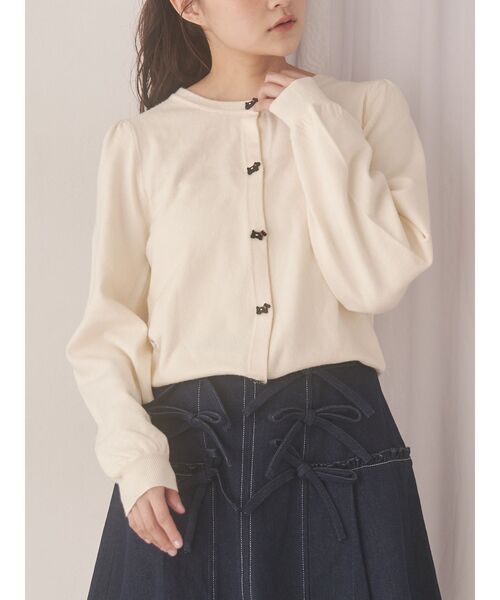 カーディガン terrier button knit cardigan レディース