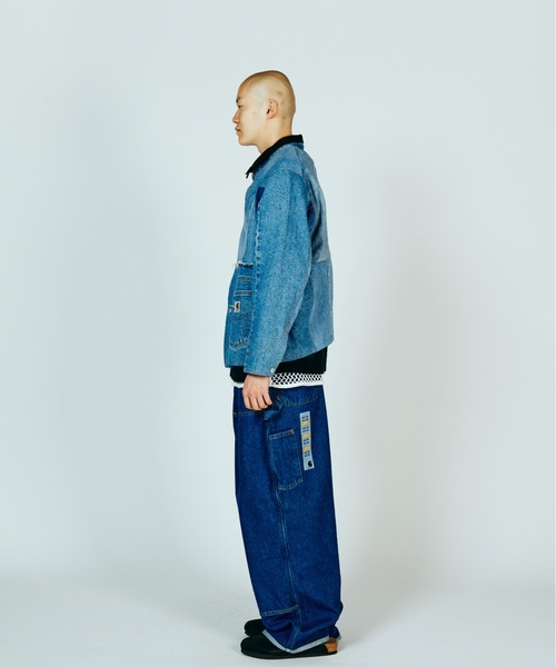 Carhartt 黒 リメイクデニムジャケット USA製 90s Carhartt Blanket Lined Black Denim Active Jacket