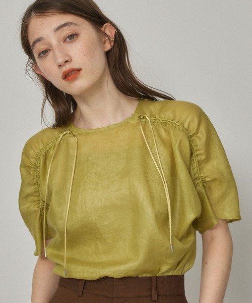 「PUBLIC TOKYO」 ドルマンスリーブブラウス FREE グリーン レディース_画像3
