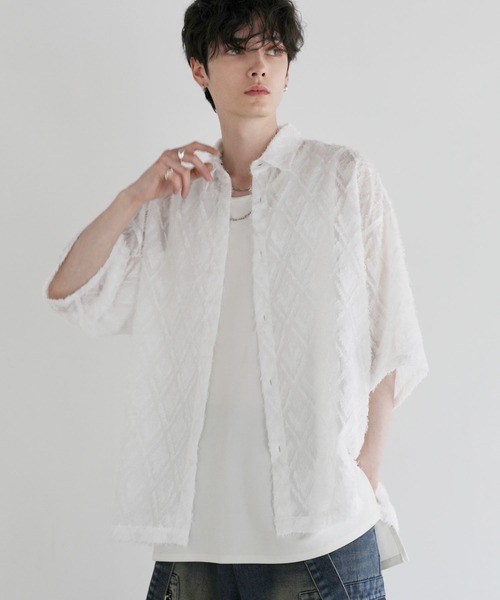 「LILL」 半袖シャツ M ホワイト メンズ_画像3