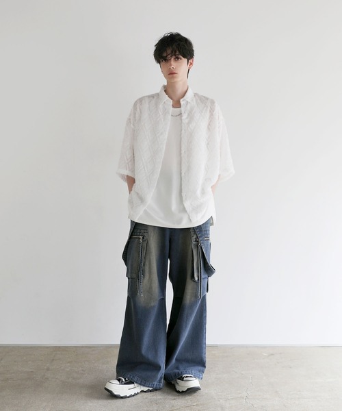 「LILL」 半袖シャツ M ホワイト メンズ_画像5