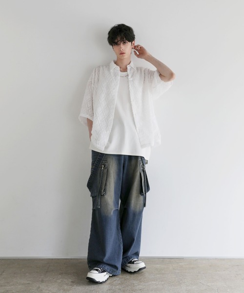 「LILL」 半袖シャツ M ホワイト メンズ_画像8