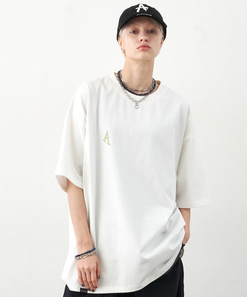 「AIVER」 半袖Tシャツ LARGE ネイビー メンズ_画像2