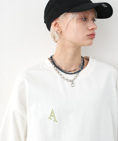 「AIVER」 半袖Tシャツ LARGE ネイビー メンズ_画像4