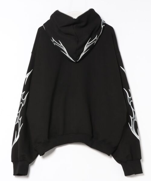 VIRGOwearworks 袖プリント パーカー ブラック W] by VIRGOwearworks パーカー Warp logo pull over hoodie メンズ