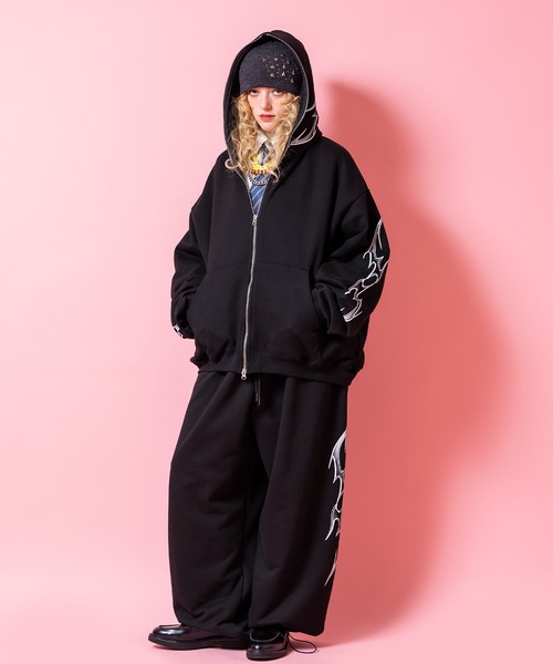 VIRGOwearworks 袖プリント パーカー ブラック VIRGOwearworks（ヴァルゴウェアワークス） SALE セール VIRGO バルゴ