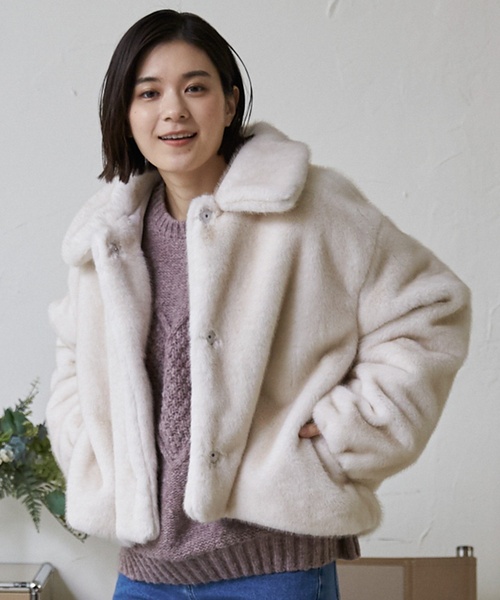 petit main LIEN ブルゾン アウター 「親子リンク」フェイクファー