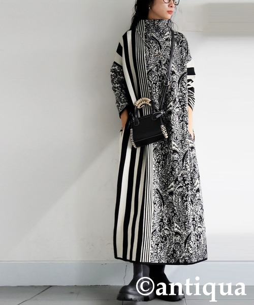 antiqua（アンティカ） ワンピース 柄ニット ワンピース : ZOZOTOWN