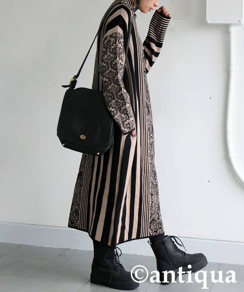 antiqua（アンティカ） ワンピース 柄ニット ワンピース : ZOZOTOWN